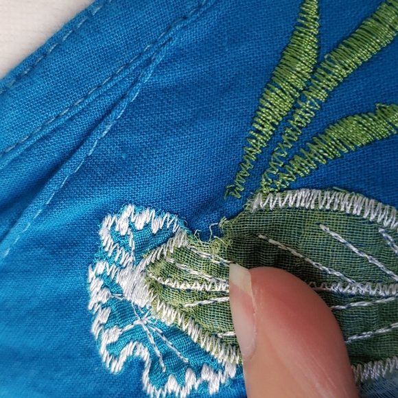 Vintage Embroidered Skirt Set Embroidery Flower Floral Cotton - Picture 9 of 16